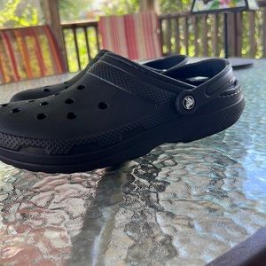 Mens Black Fluffy Crocs